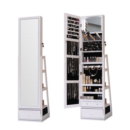 Jewelry cabinet Elysia with mirror and LED lighting