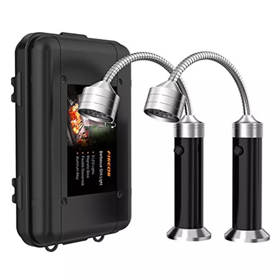 Buxibo BBQ Verlichting - Set van 2 Inclusief Case - Magnetische Lamp voor de Barbecue - Verlichting voor de BBQ/Garage/Auto/Apparatuur