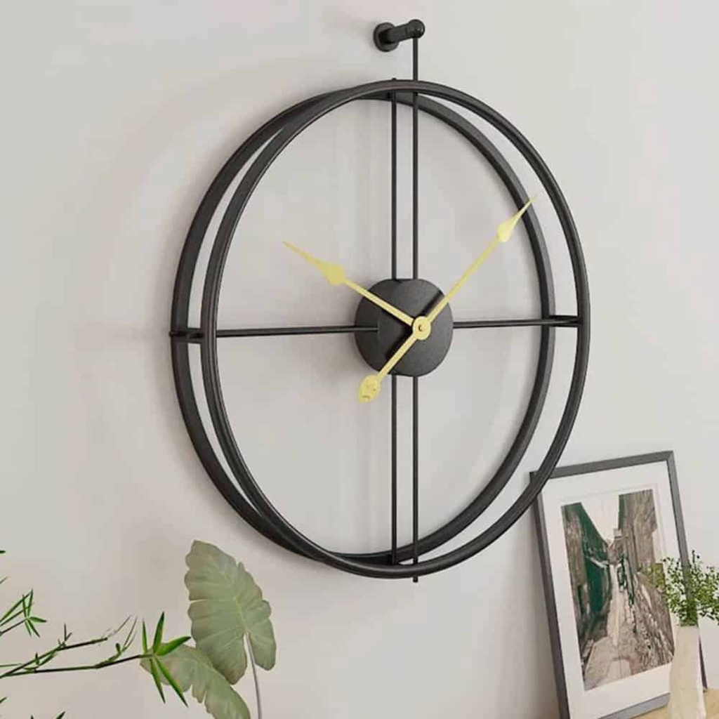 Reloj de pared Vento negro/oro Ø 50 cm