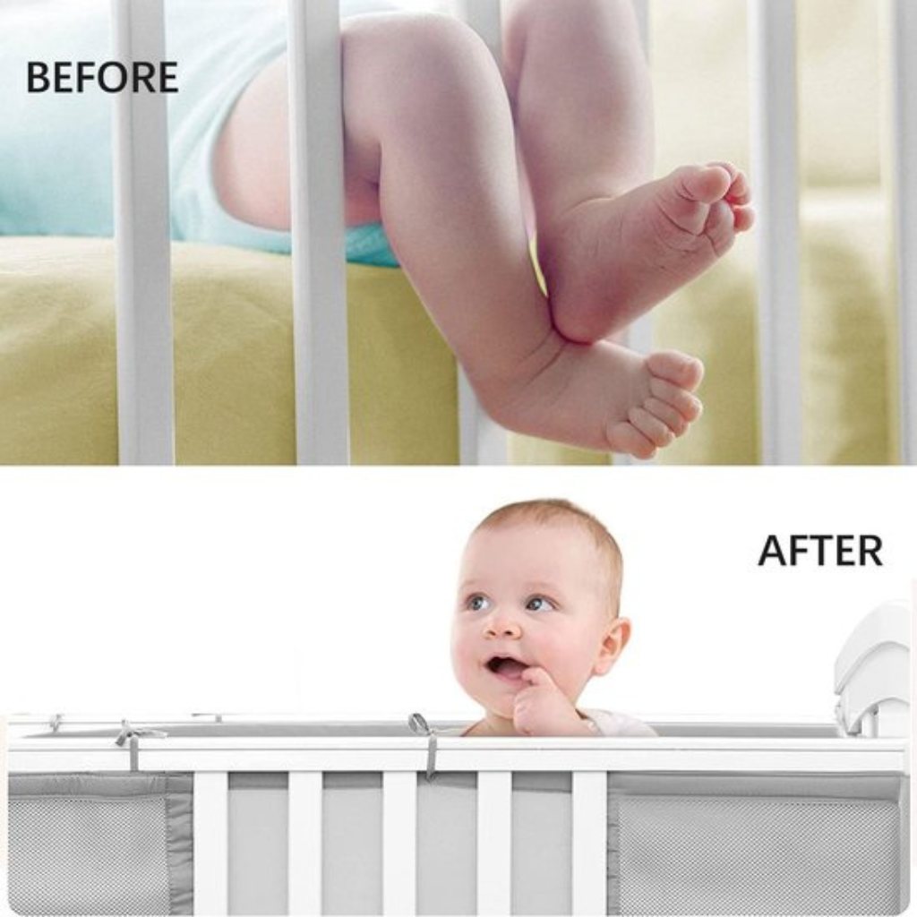 Bettnestchen-Set für Kinderbett – 2 Stück (340 x 30 cm und 160 x 30 cm), grau