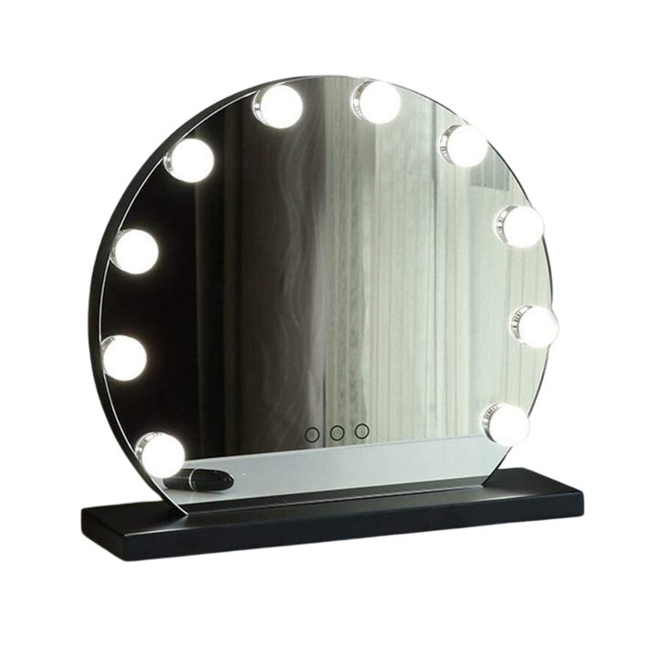 Hollywood Mirror with Lights Black 40 cm