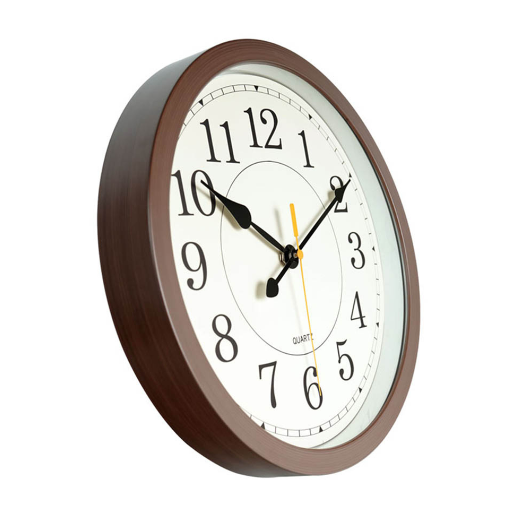 Klassische Wanduhr (30 cm, braun) – Landhausstil, geräuschloses Uhrwerk