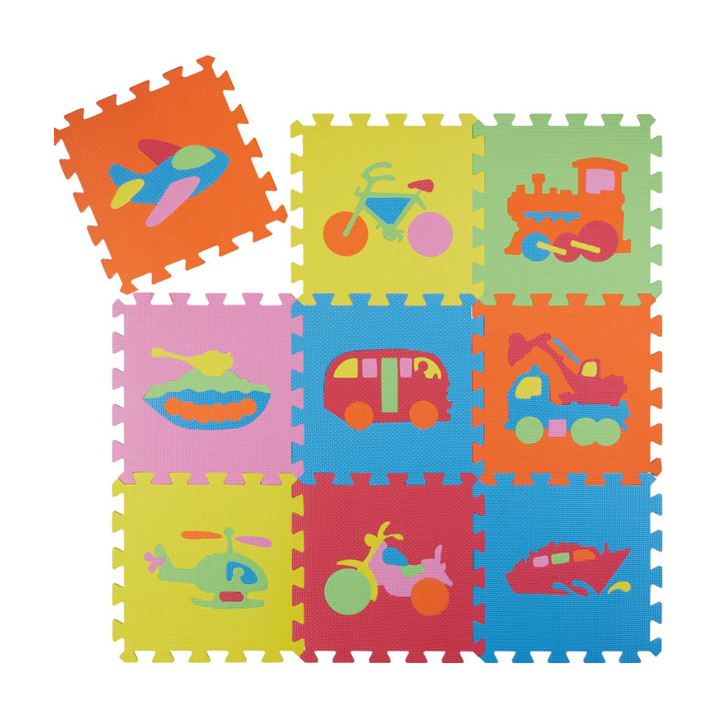Alfombra Puzzle Vehículos - Alfombra de Juegos para Niños
