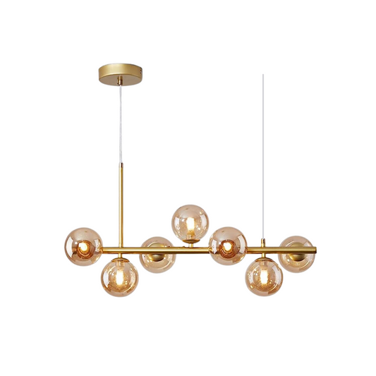 Pendant lamp Aurora in bronze with 7 lights