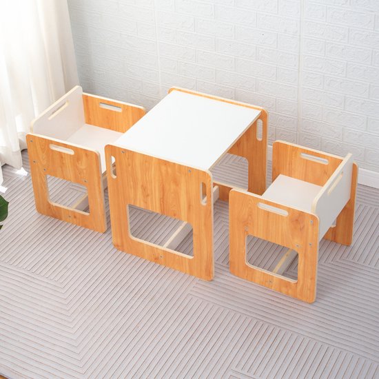 Mesa infantil montessori con 2 sillas