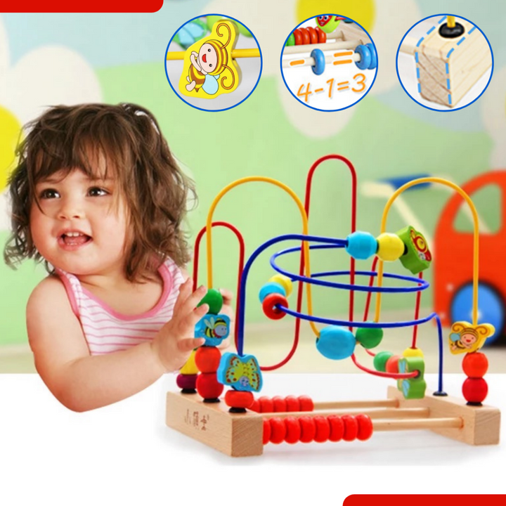 Boulier en bois – Support de calcul pour jouets éducatifs