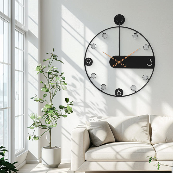 Reloj de Pared Manila Reloj Industrial de Metal de Lujo 60 cm - Negro