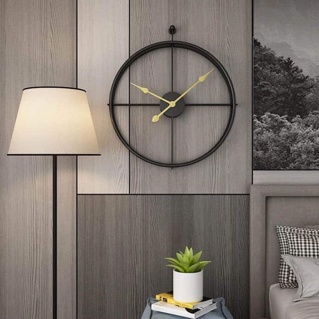 Reloj de pared Vento negro/oro Ø 50 cm