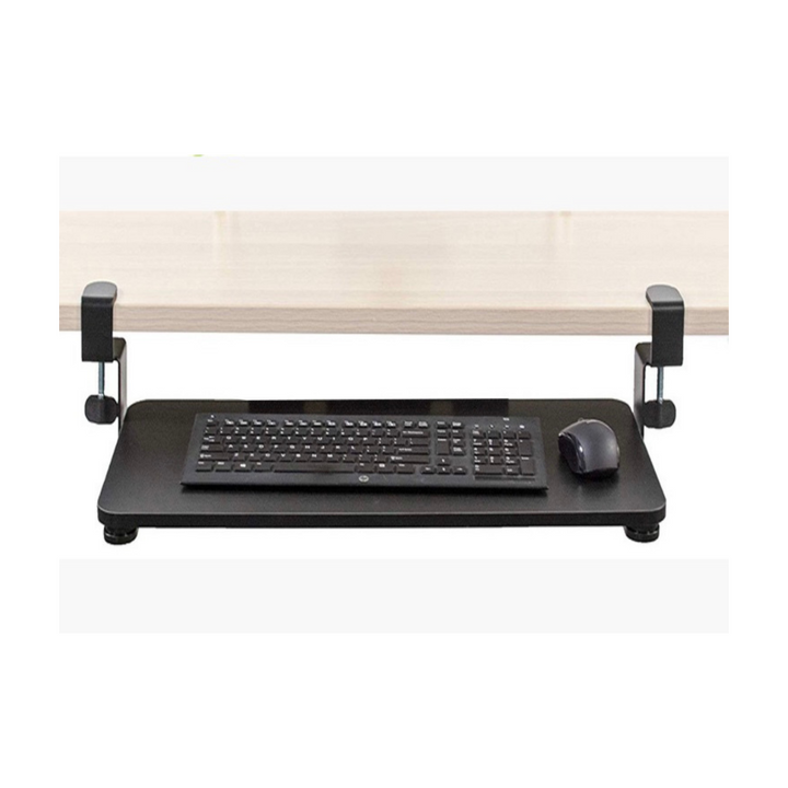 Verstellbarer Tastaturhalter – Ergonomische Tischklemme – Schreibtischmontage (Schwarz)