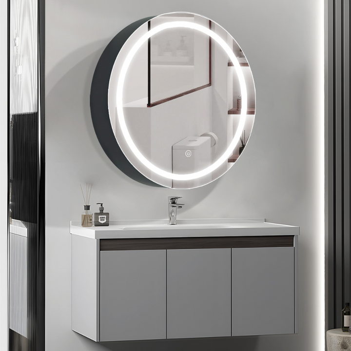 Armoire à miroir ronde avec éclairage LED - 60x60cm