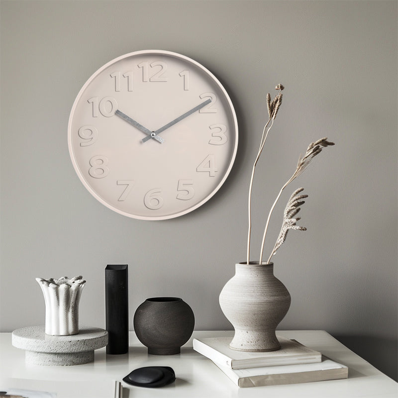 Wandklok Zurich Scandinavisch Stijl Ronde Klok  30 cm - Beige