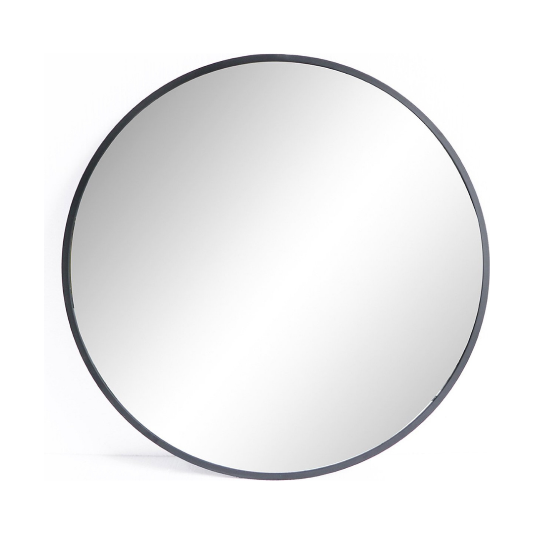 Buxibo Vægspejl - Industrielt ridsefrit rundt spejl - Spejl til badeværelse/soveværelse/stue/toilet - 70cm