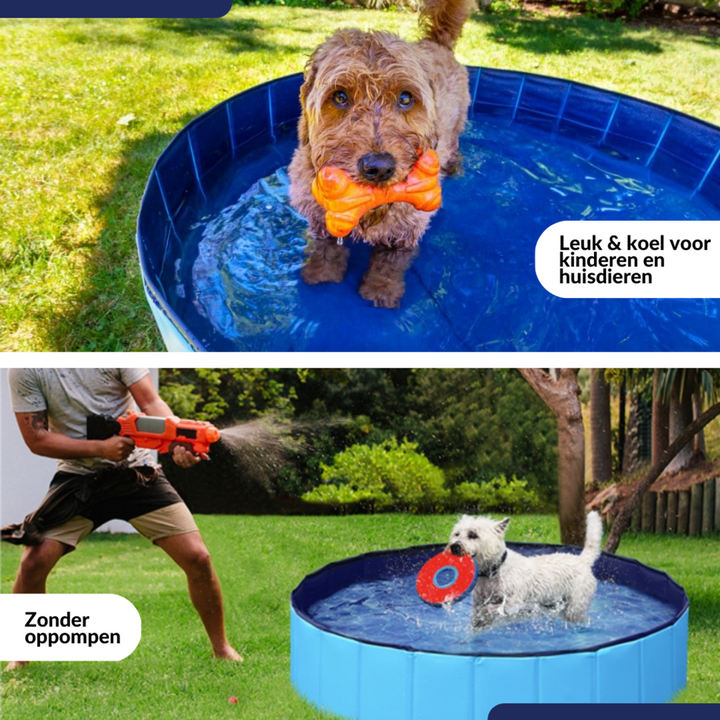 Ovan mark pool för barn och husdjur med UV-skydd
