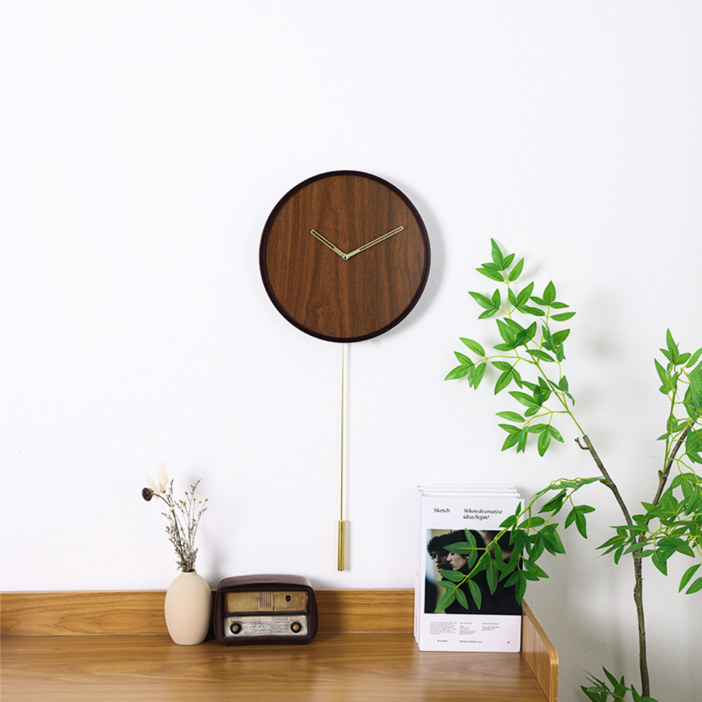 Wandklok Stockholm Japandi Minimalistisch Houten Design  30 cm - Bruin