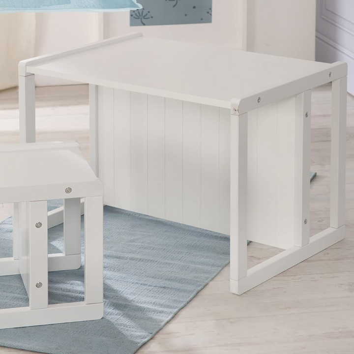 Bílá dřevěná montessori vysoká židle