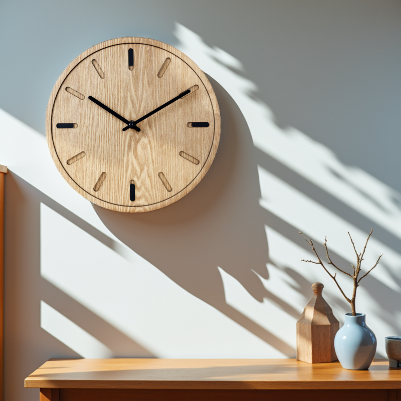 Reloj de pared Bogotá Diseño Escandinavo Madera 30 cm - Beige