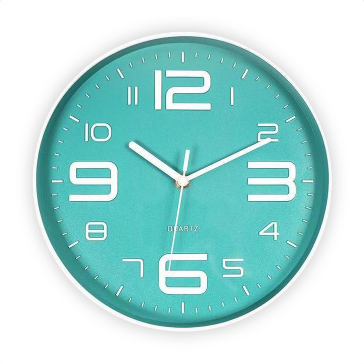 Wanduhr – Lautloses Uhrwerk – 25 cm Durchmesser (Grün)