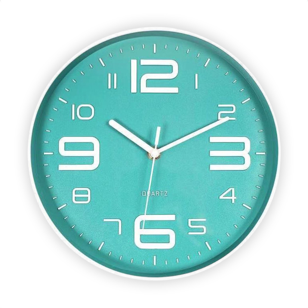 Wall clock Calmo in cyan Ø 25 cm