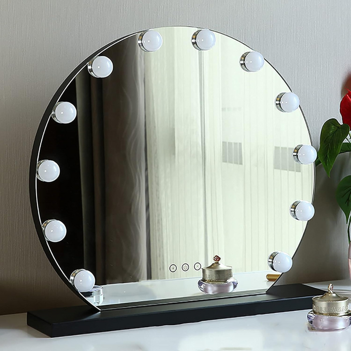 Hollywood Mirror with Lights Black 60 cm