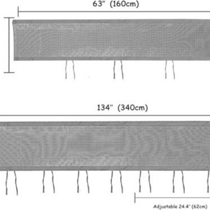 Sengekofangersæt til krybbe - 2 stk (340x30cm & 160x30cm) grå