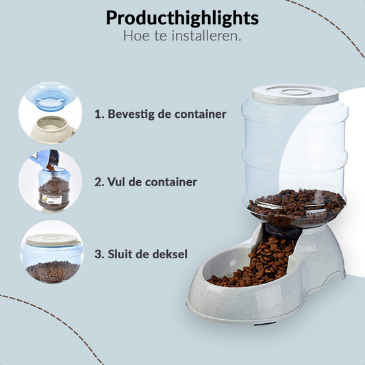 Automatic pet feeder 3.5L transparent