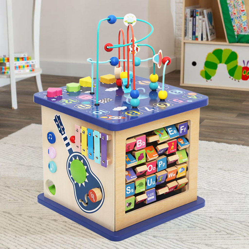 Montessori activity cube for toddlers