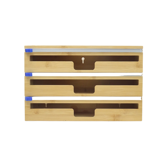 Bamboo foil dispenser 3 in 1 organizer
