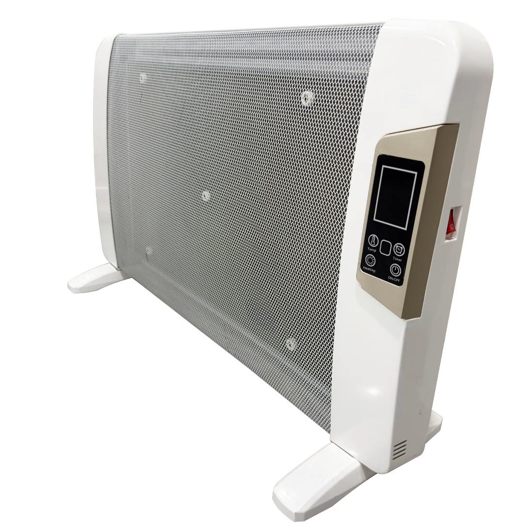 SensaHome - HY-200CR Podlahové vytápění - Elektrický konvektorový ohřívač s termostatem - Keramické vytápění - Energeticky úsporný ohřívač - Ohřívač s ventilátorem - Radiátor - Terasový ohřívač - Bílá - 1000W/2000W - 79x27x54 CM