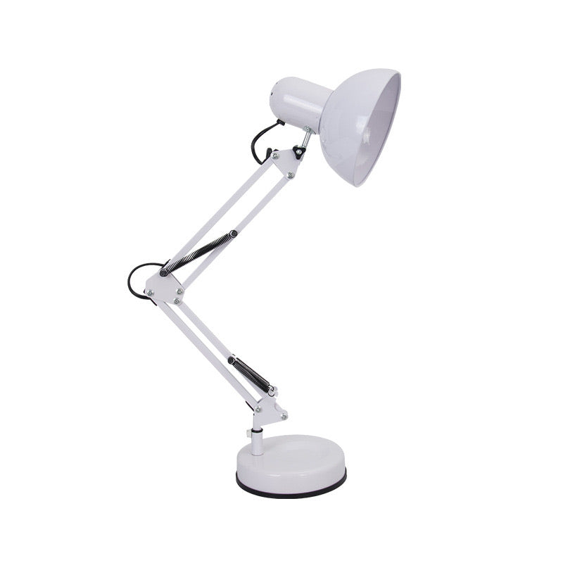 SensaHome Bureau Lamp - Industriële Vintage Retro Design - Tafellamp/Leeslamp/Nachtlamp - Draai- als Kantelbaar - E27 Fitting - Inclusief Lichtbron en Statief - Wit