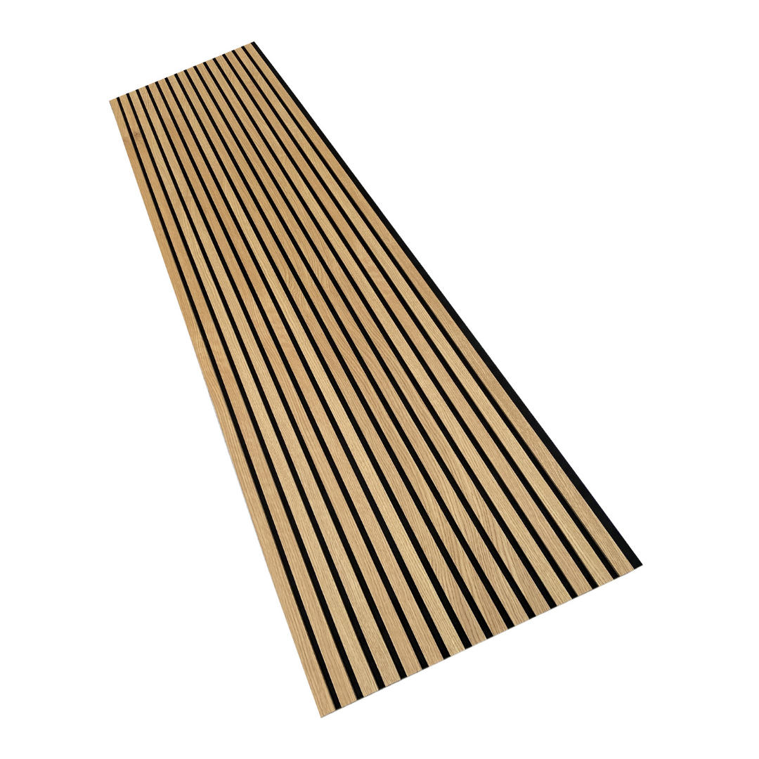 SensaHome Akupanels - Lot de 3 - Panneaux en bois de haute qualité - Panneaux muraux acoustiques - Panneaux en bois - En bois véritable - Placage en bois sur feutre noir - 260x60cm - Chêne classique