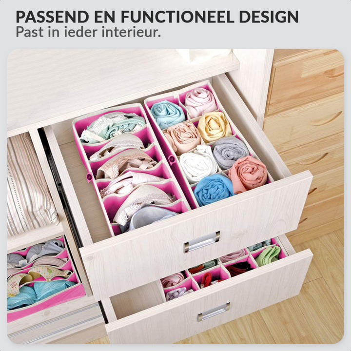 Aufbewahrungsbox-Set für Kleidung – 4-teilig – faltbar – Rosa