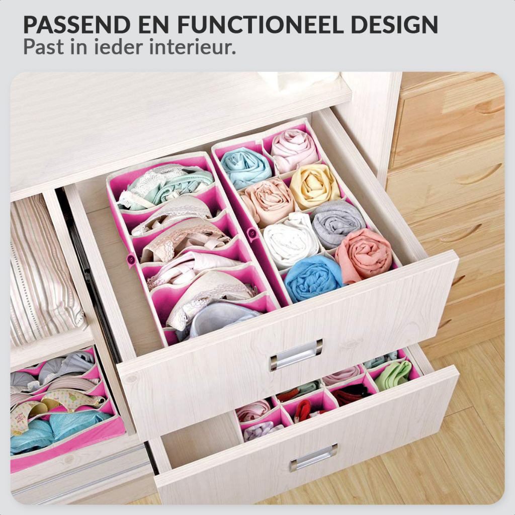 Clothing Storage Box Set - 4 Pieces - Foldable