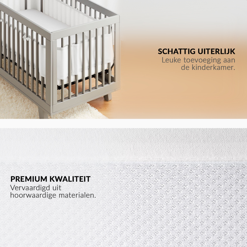Bettnestchen-Set für Kinderbett – 2 Stück (340 x 30 cm und 160 x 30 cm), weiß