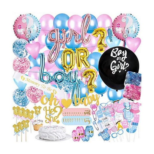 Gender reveal party set with setup guide