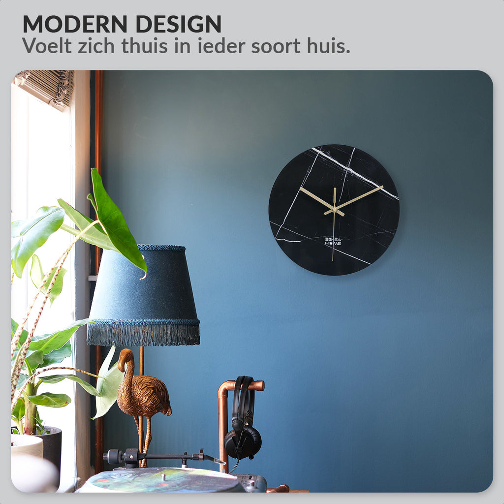 Wall clock Calacatta in marble look Ø 30 cm