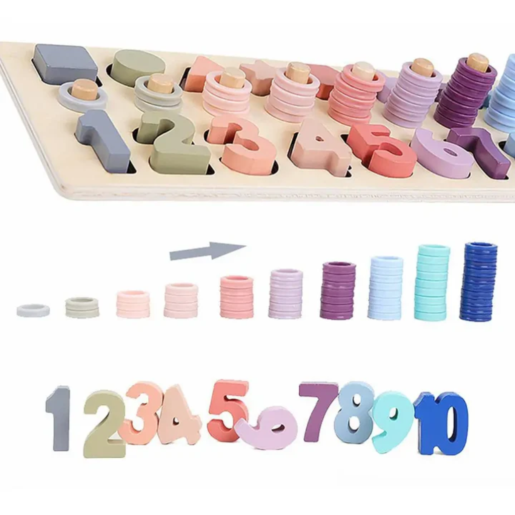 3-in-1 houten Montessori educatieve puzzel