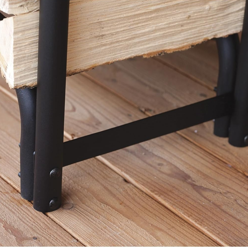 SensaHome - Support de stockage de bois de chauffage avec couvercle - Support de bois de chauffage - Stockage de bois de chauffage - Extérieur ou intérieur - 126x39,3x118 - Noir