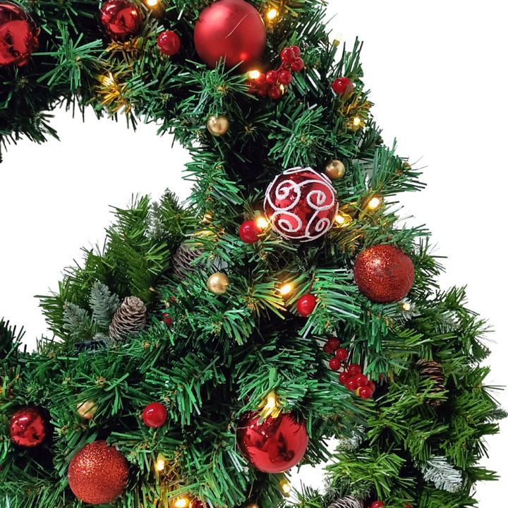 Christmas wreath for indoor/outdoor use with lighting