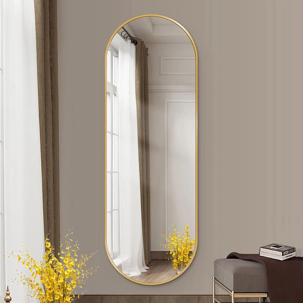 Oval Full Length Mirror - Minimalist Wall Mirror - 50x160cm