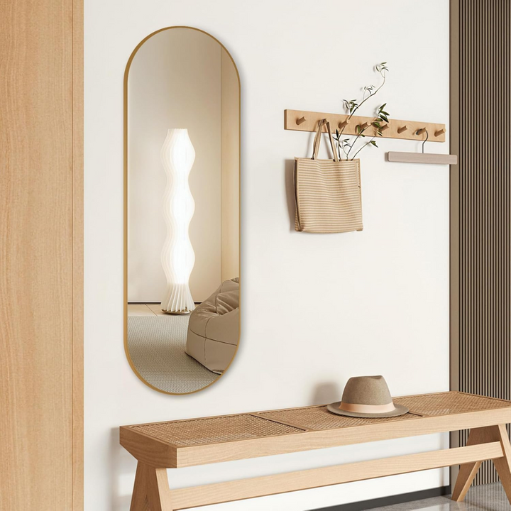 Oval Full Length Mirror - Minimalist Wall Mirror - 50x160cm