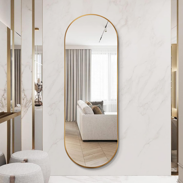 Oval Full Length Mirror - Minimalist Wall Mirror - 50x160cm