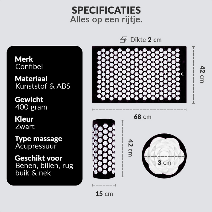 Akupressurmåtte og pude + 2 Triggerpoint bolde