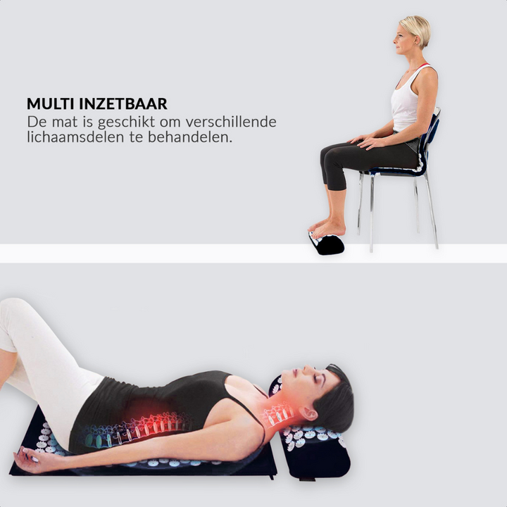 Acupressure Mat en Kussen + 2 Triggerpoint ballen