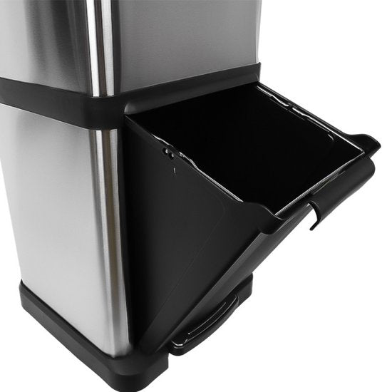 Trash Can 3 Compartments - 18L+8L+8L - Waste Separation - Pedal Bin/Waste Bin