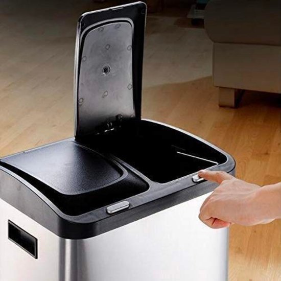 Trash Can 3 Compartments - 18L+8L+8L - Waste Separation - Pedal Bin/Waste Bin