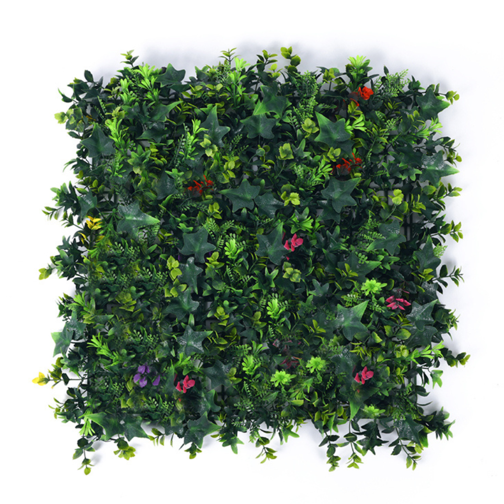 Artificial Hedge Set 4 Green Wall and Artificial Ivy Flower