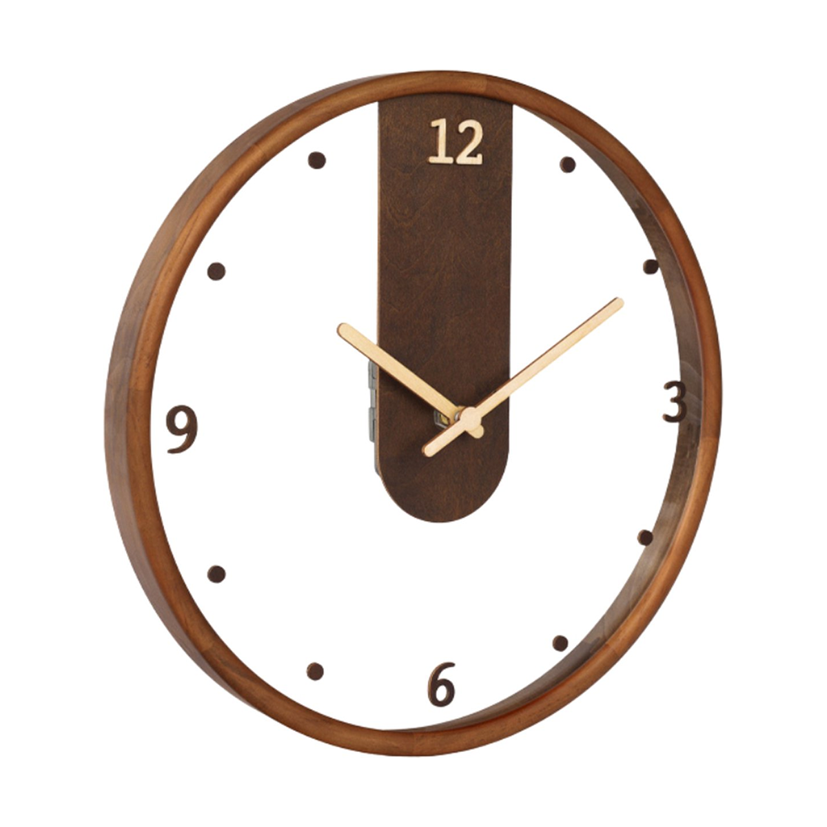 Wall clock Amsterdam Japandi glass wood look Ø 30 cm