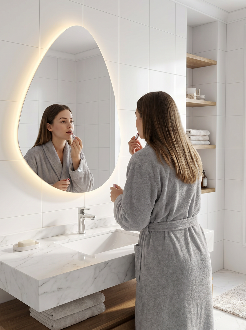 Asymmetrical LED bathroom mirror Oliver
