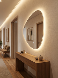 Asymmetrical LED bathroom mirror Noah