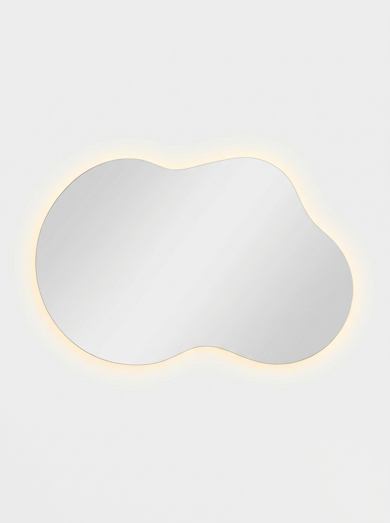 Asymmetrical LED bathroom mirror Nathan